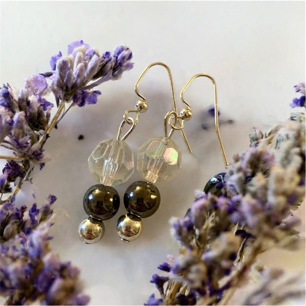 Crystal & Silver Earrings by Mint&Rose
